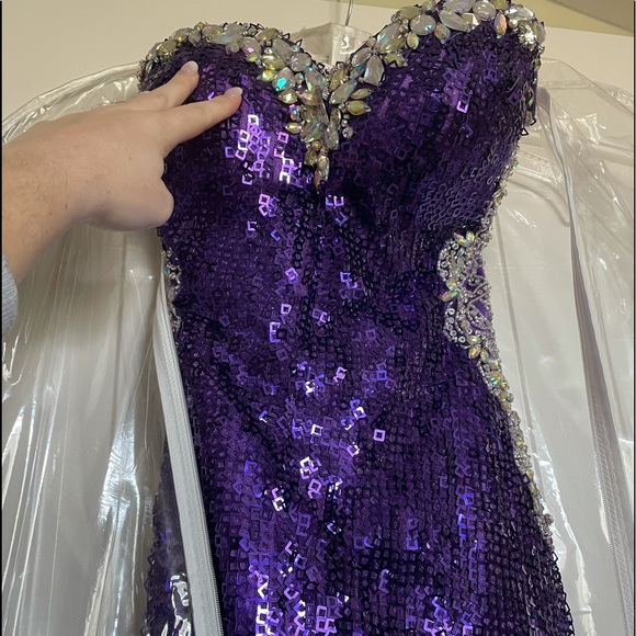 Tony Bowls Purple Prom Dress Style 113711 - Picture 9 of 12
